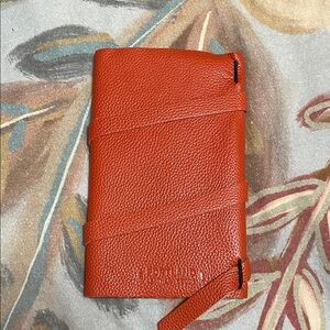 Portland Leather Vibrant Orange leather wrap journal